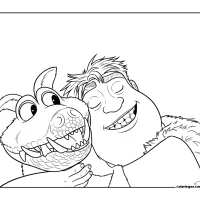 Thunk Crood and Crocopup Coloring Page