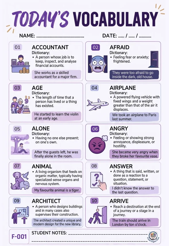 Todays English Vocabulary Worksheet 001 1 Todays English Vocabulary Worksheet 001