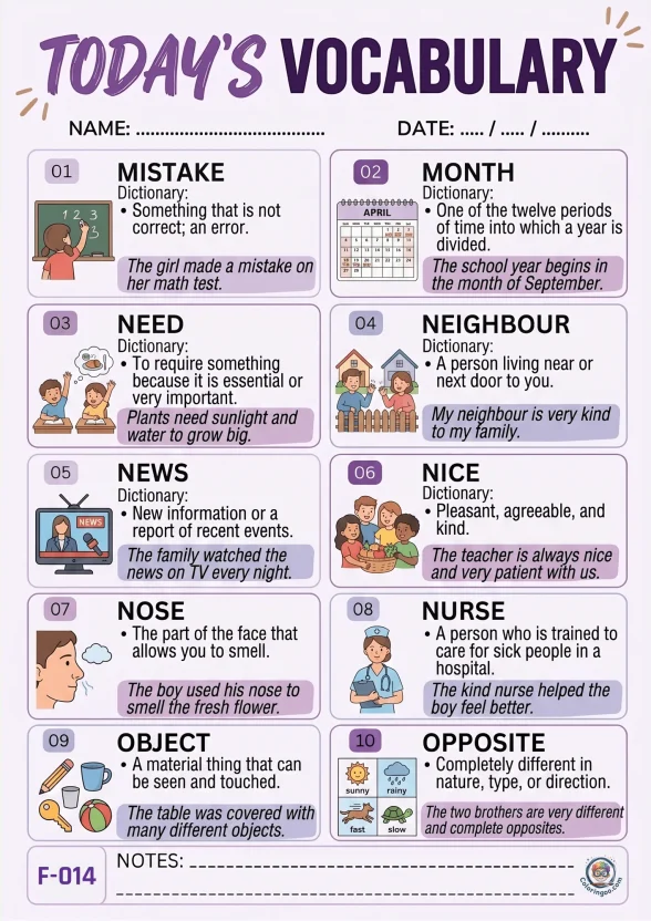 Todays English Vocabulary Worksheet 014 1 Todays English Vocabulary Worksheet 014