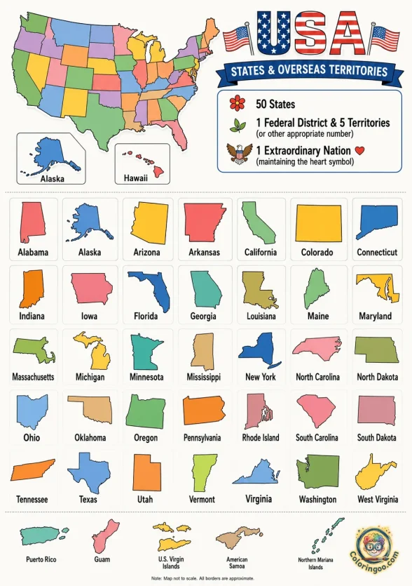 USA States and Territories Worksheet 1 USA States and Territories Worksheet