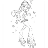 Winx Bloom Core Season 1 Casual Outfit Coloring Page