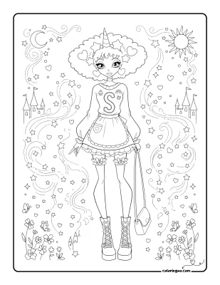 Winx Stormy Kawaii Coloring Page
