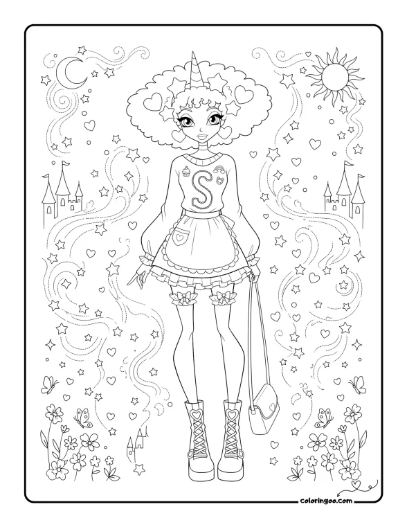 Winx Stormy Kawaii Coloring Page