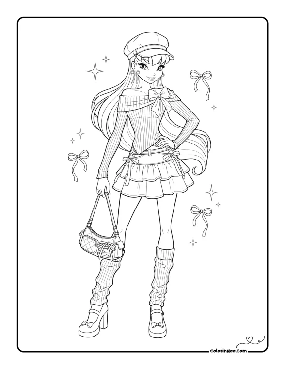 World of Winx Stella Coloring Sheet 1 World of Winx Stella Coloring Sheet