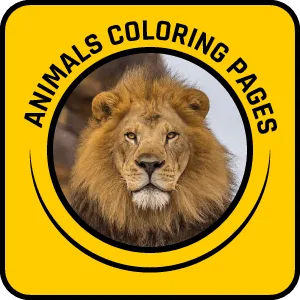 Free Printable Coloring Pages for Kids 7 animals yellow button