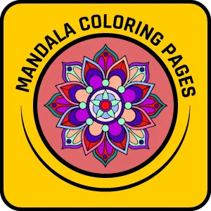 Free Printable Coloring Pages for Kids 6 mandala yellow button