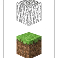 minecraft grass block coloring page