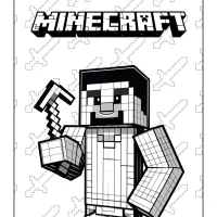 minecraft steve coloring page