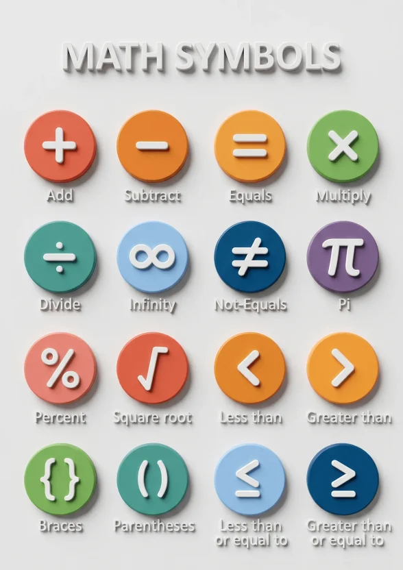 3D Math Symbols Worksheet 1 3D Math Symbols Worksheet