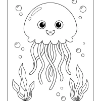 Cute Jellyfish Coloring Sheet 1 Cute Jellyfish Coloring Sheet