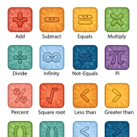 Funny Icons Math Symbols Worksheet