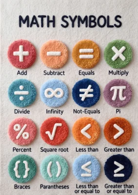 Furry Math Symbols Worksheet