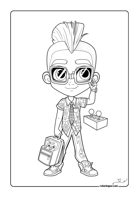 Hairdorables Gamer Greg Coloring Page 1 Hairdorables Gamer Greg Coloring Page