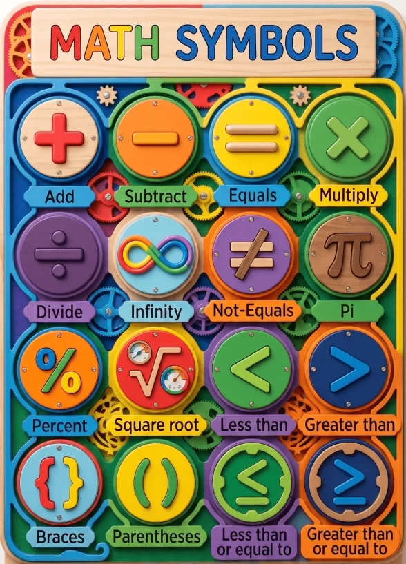 Plastic Math Symbols Worksheet
