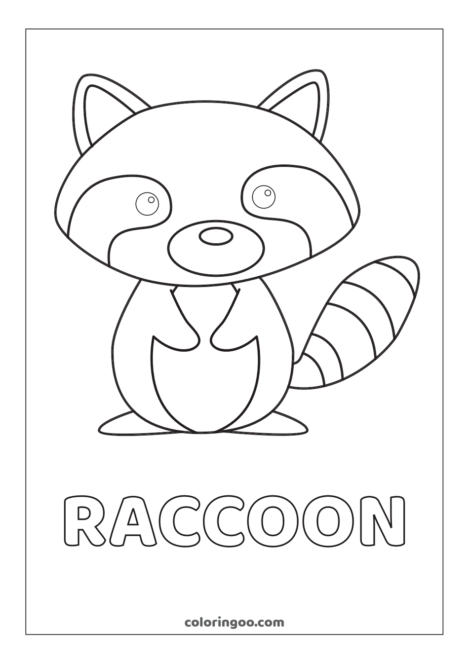 raccoon printable coloring pages for kids