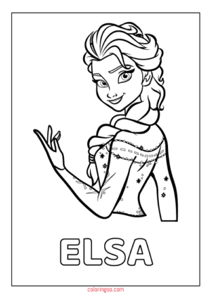 frozen elsa coloring drawing pages 2