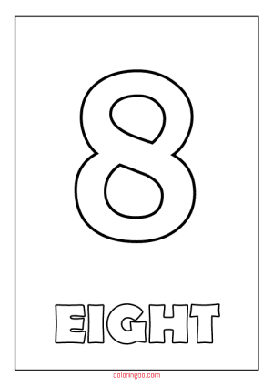 eight number coloring page