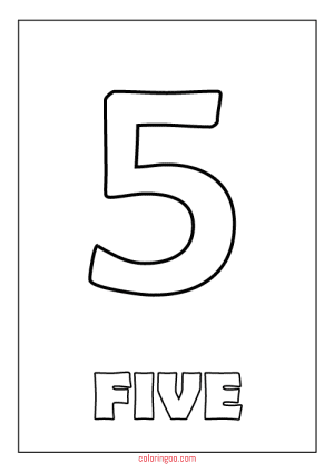five number coloring page