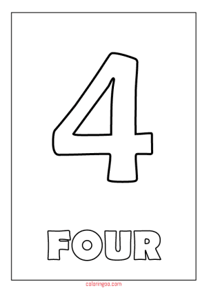 four number coloring page
