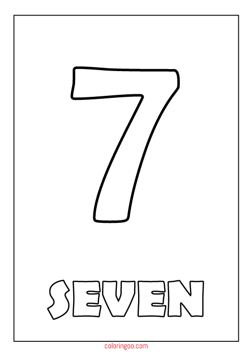 seven number coloring page