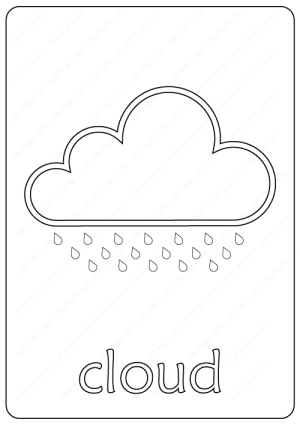 cloud coloring page