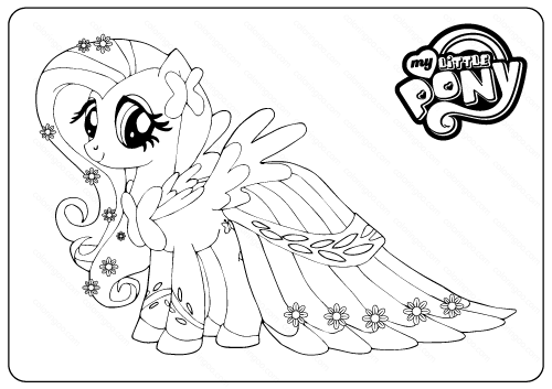 flattershy coloring page