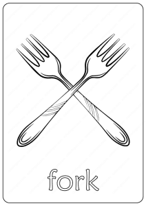 fork coloring page