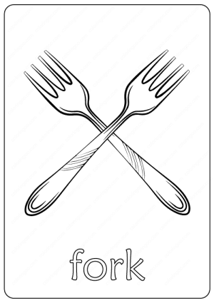 fork coloring page
