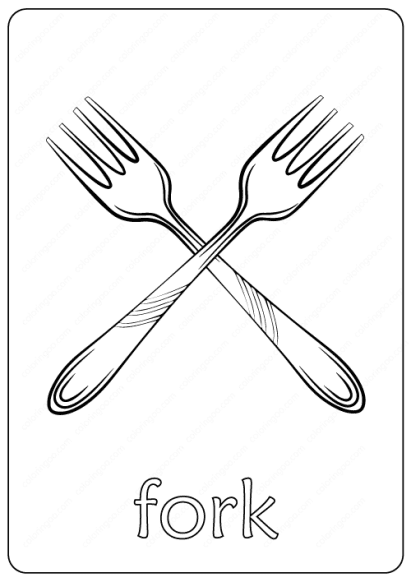 fork coloring page