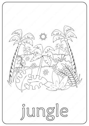 jungle coloring page