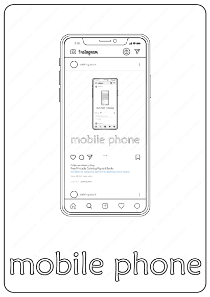 mobilephone coloring page