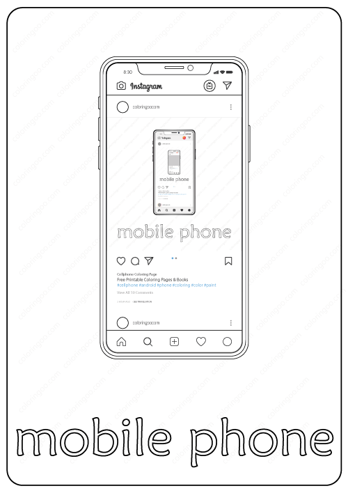 mobilephone coloring page
