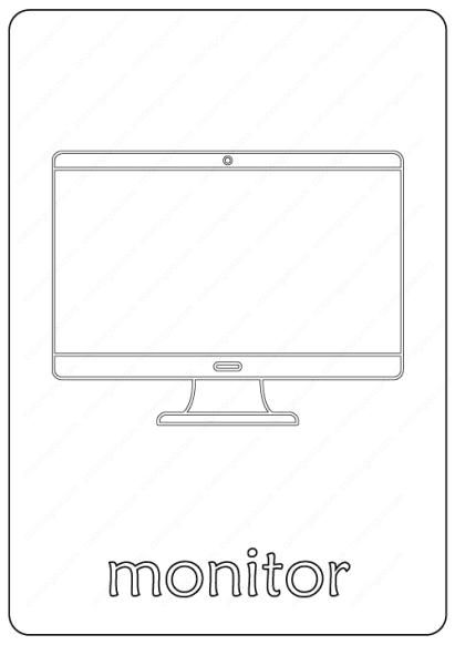 monitor coloring page