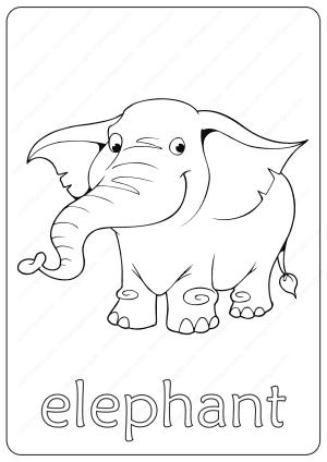 printable elephant coloring page book pdf