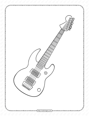 printable guitar coloring page book pdf