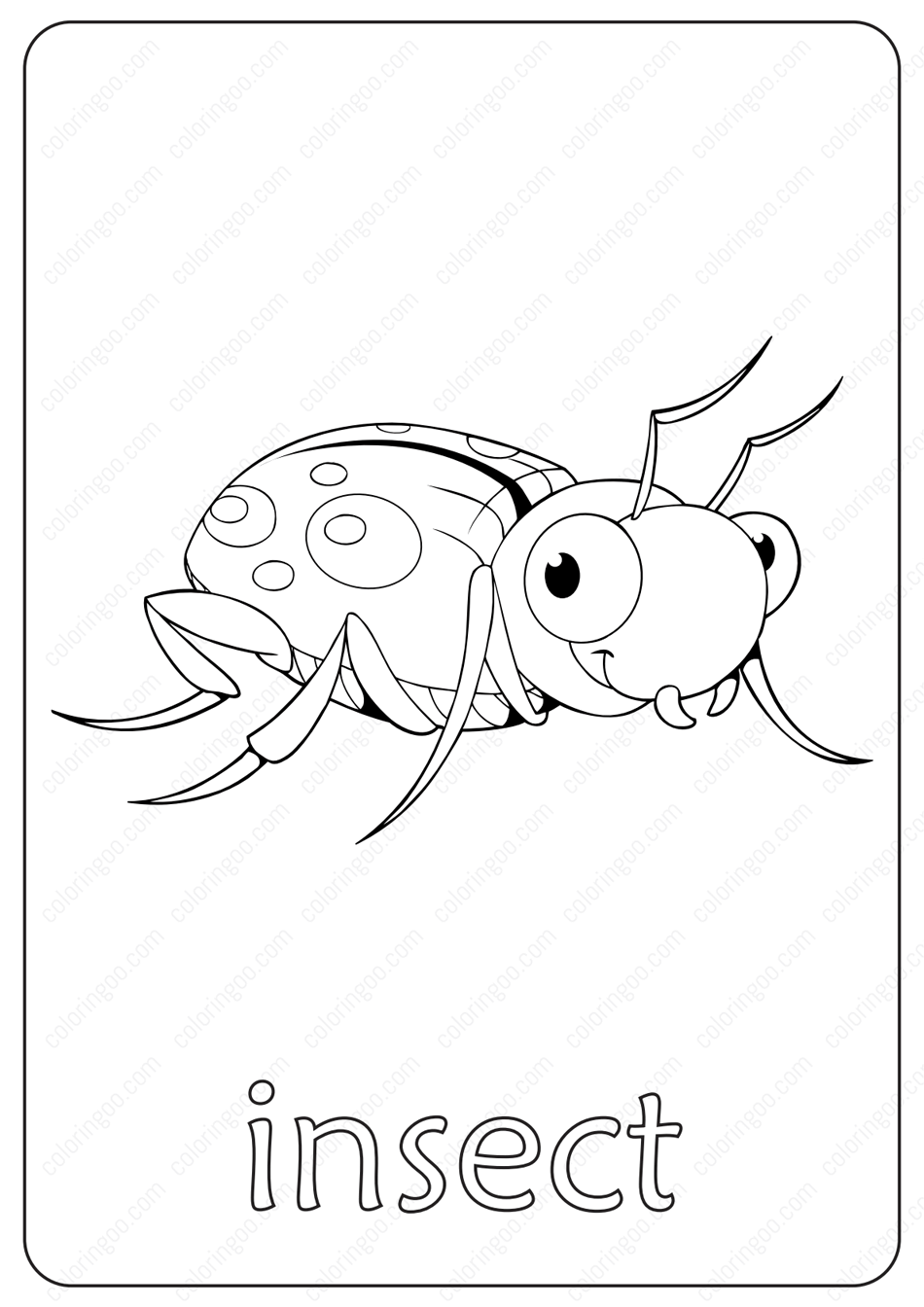 printable insect coloring page book pdf