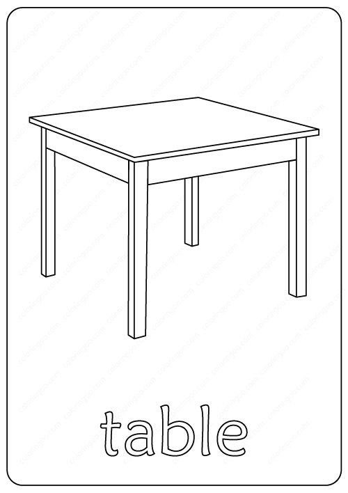 table coloring page