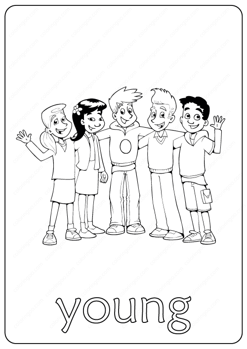 young coloring page
