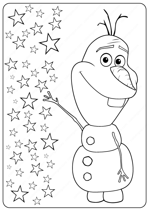 frozen 3 olaf outline coloring page