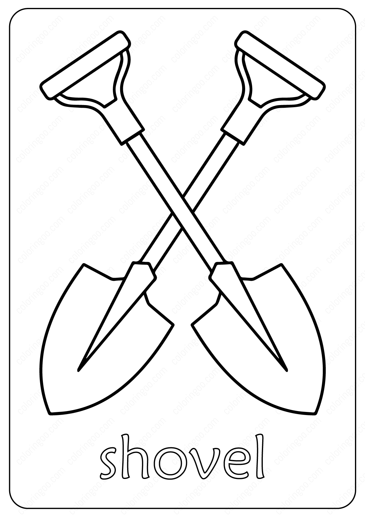 Free Printable Shovel Coloring Pages