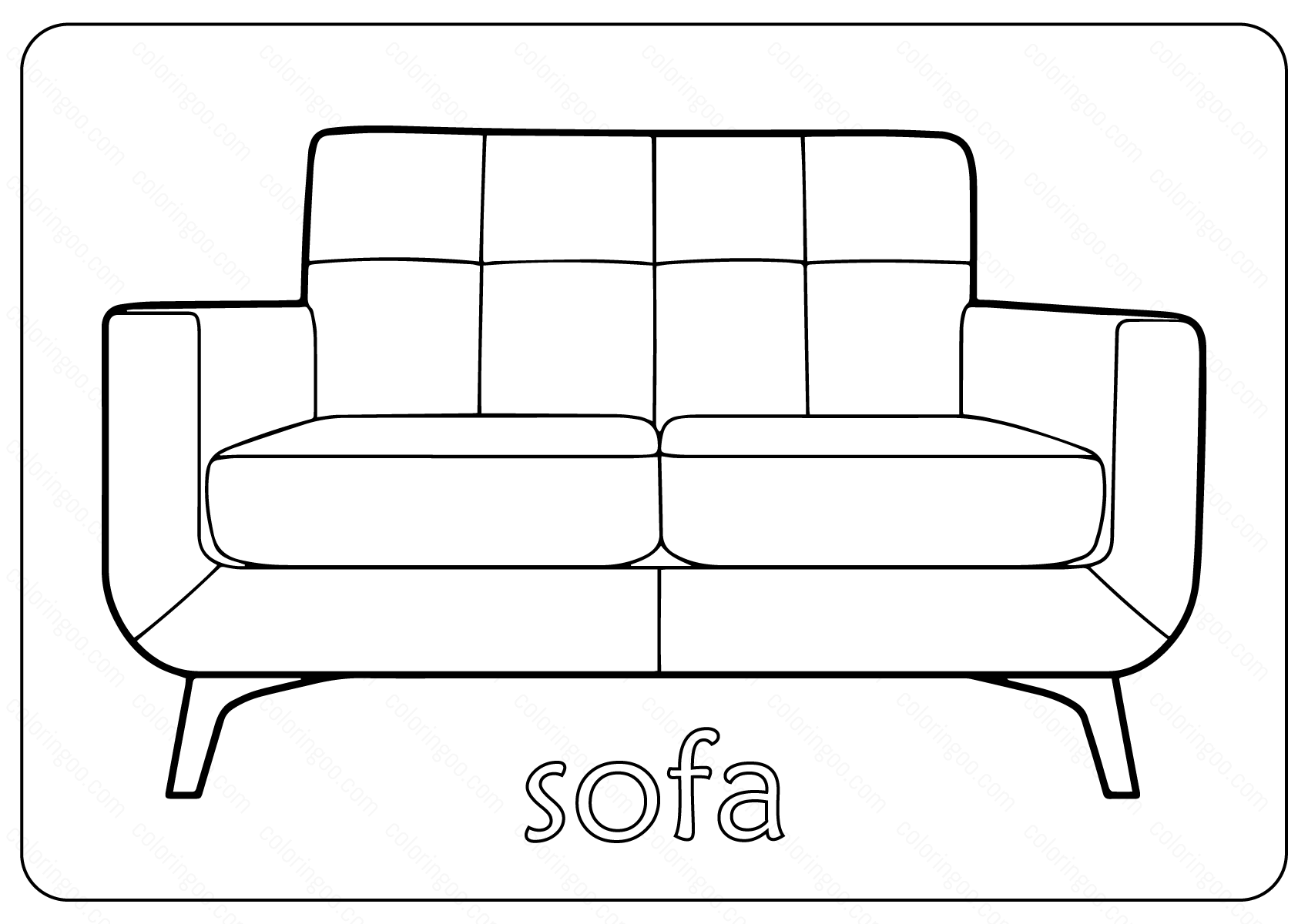 sofa couch coloring pages