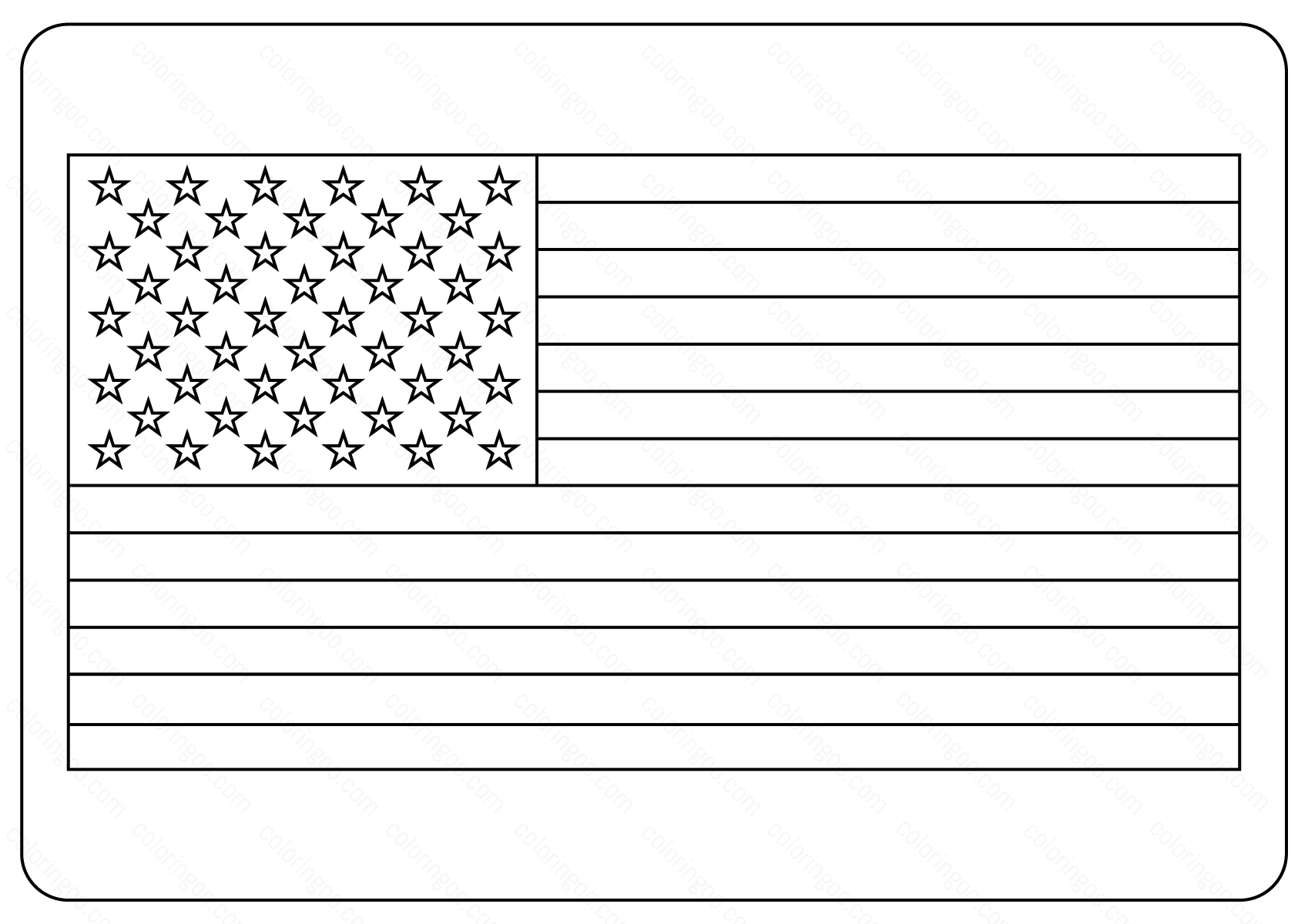 usa flag outlines coloring pages vector