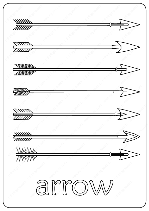 arrow outline coloring page