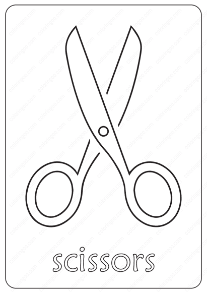 free printable scissors outline coloring pages