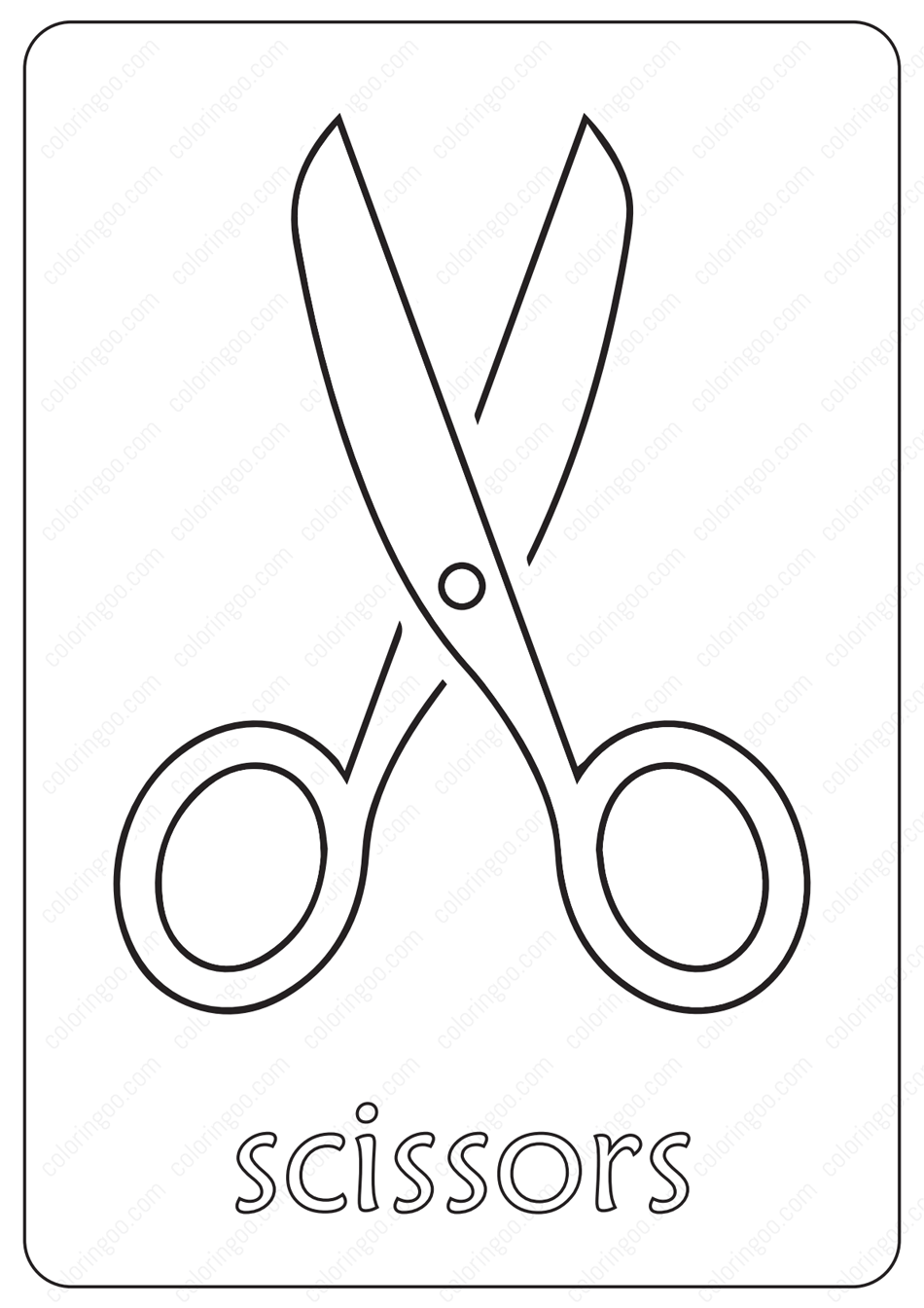 free printable scissors outline coloring pages