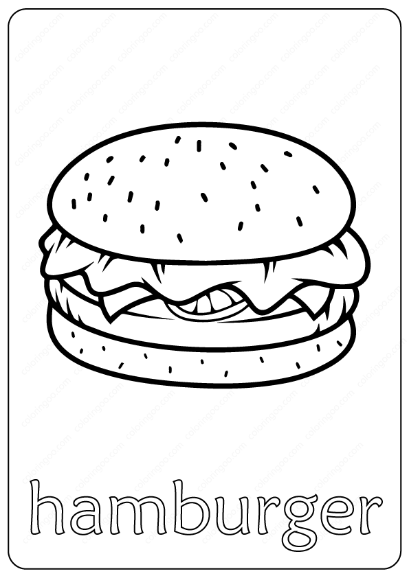 hamburger outline coloring page
