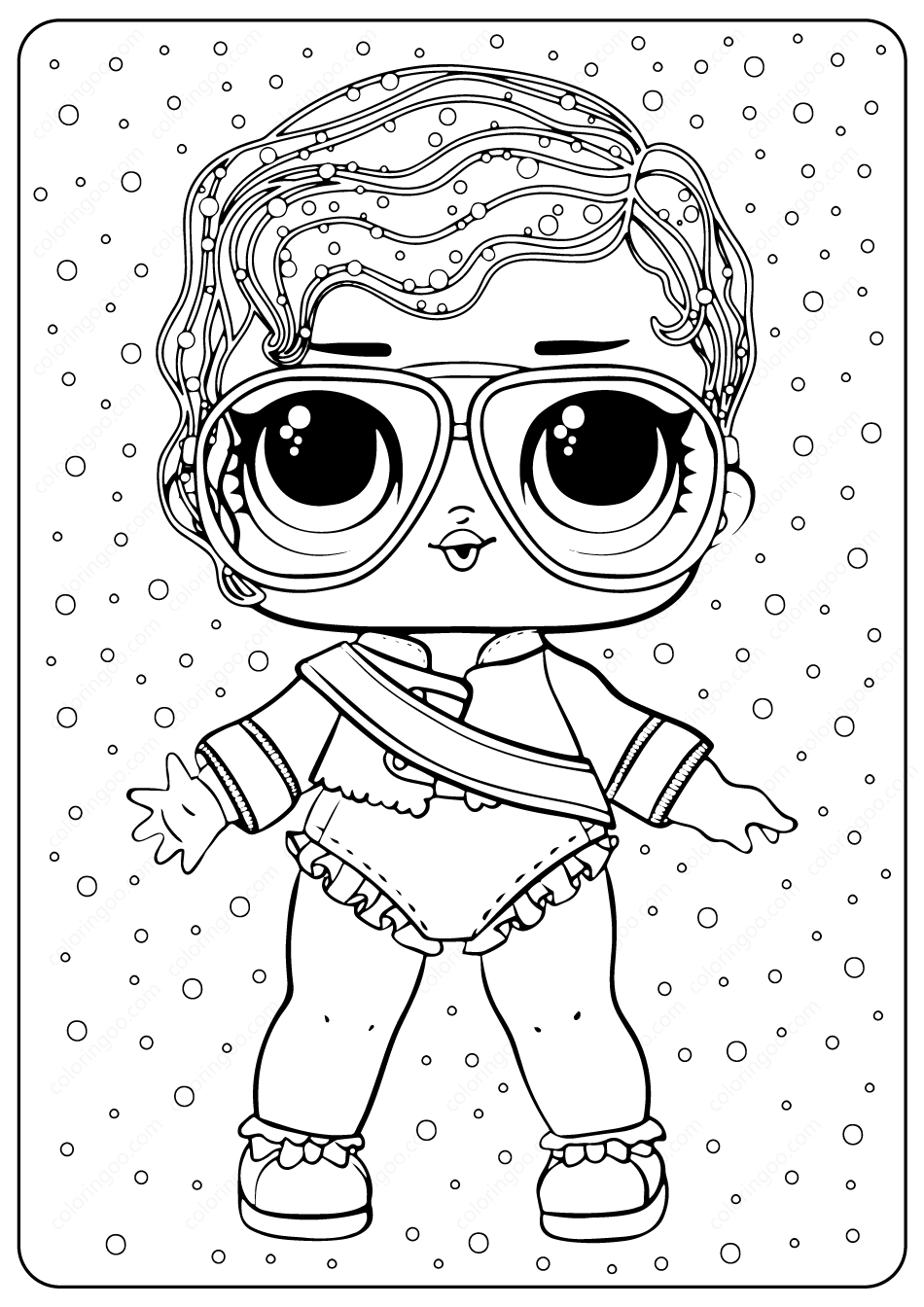 lol surprise shimone queen coloring page