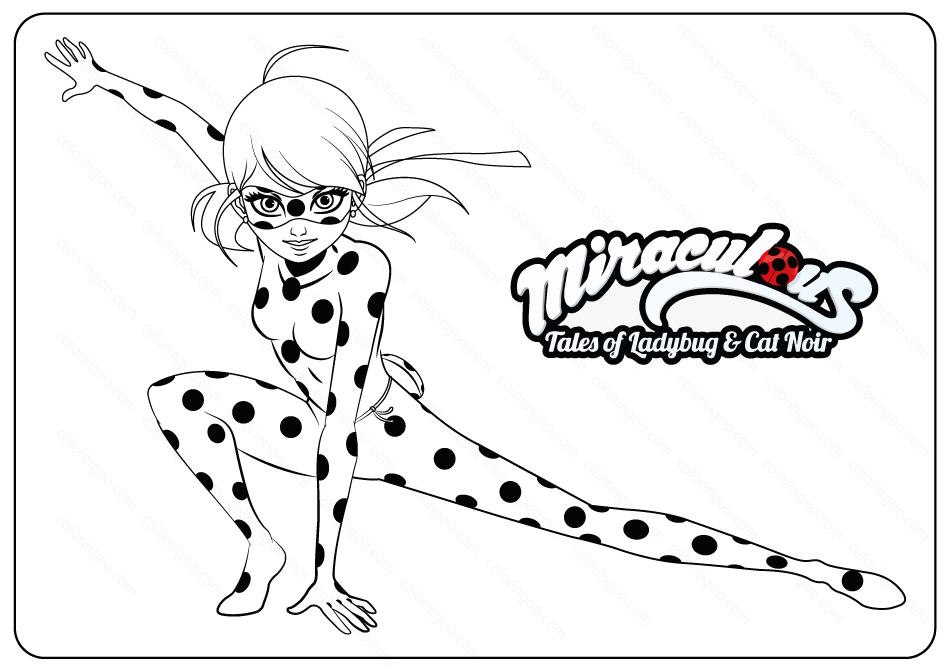 miraculous tales of oadybug cat noir coloring page pdf 1
