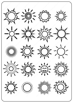 sun outline coloring pages
