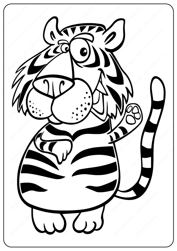tiger outline coloring page 3